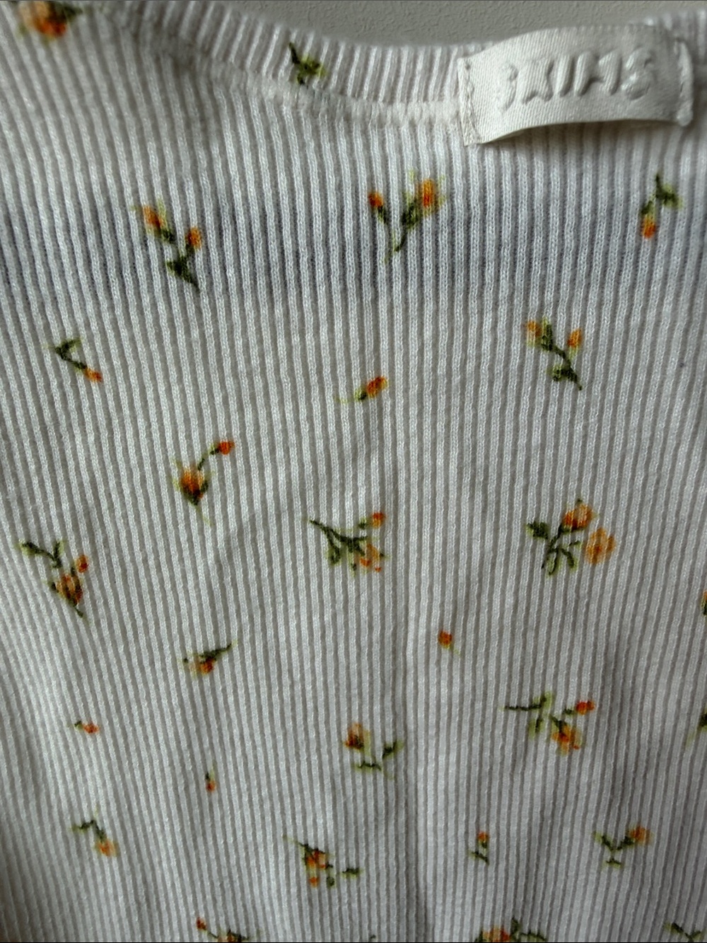 SKIMS White Ribbed Tank & Shorts Sleep Set with Yellow Floral Print - Picture 5 of 5